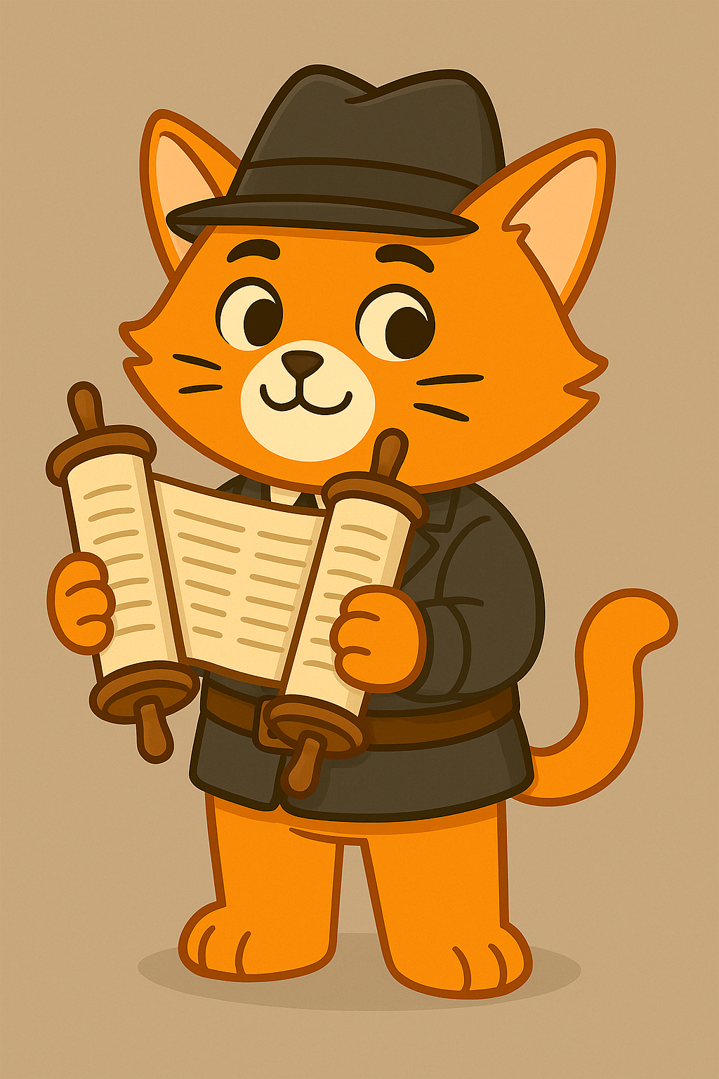 Cat with Torah scroll